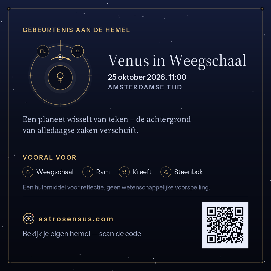 Afbeelding van de gebeurtenis “Venus in Weegschaal”