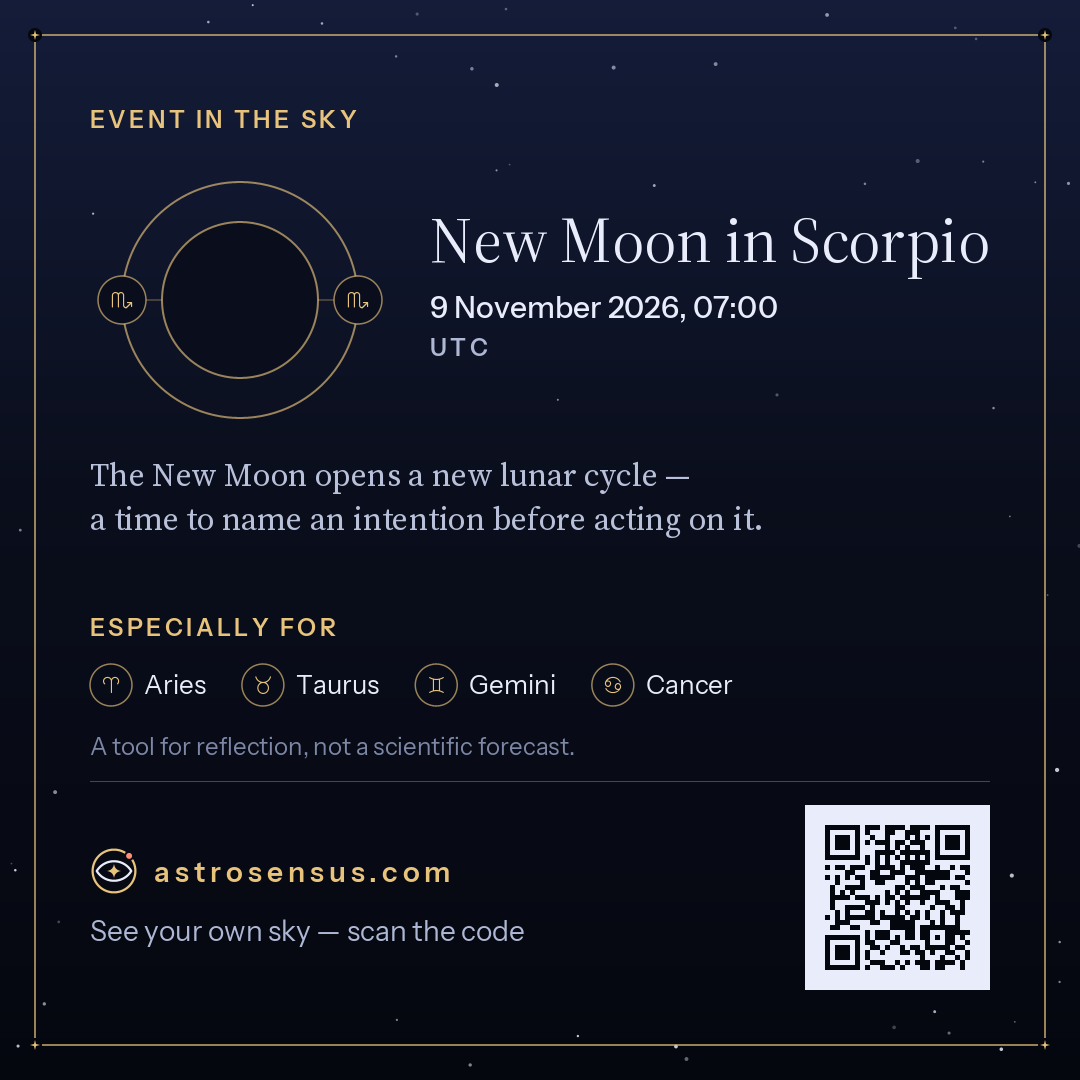 Event graphic “New Moon in Scorpio”