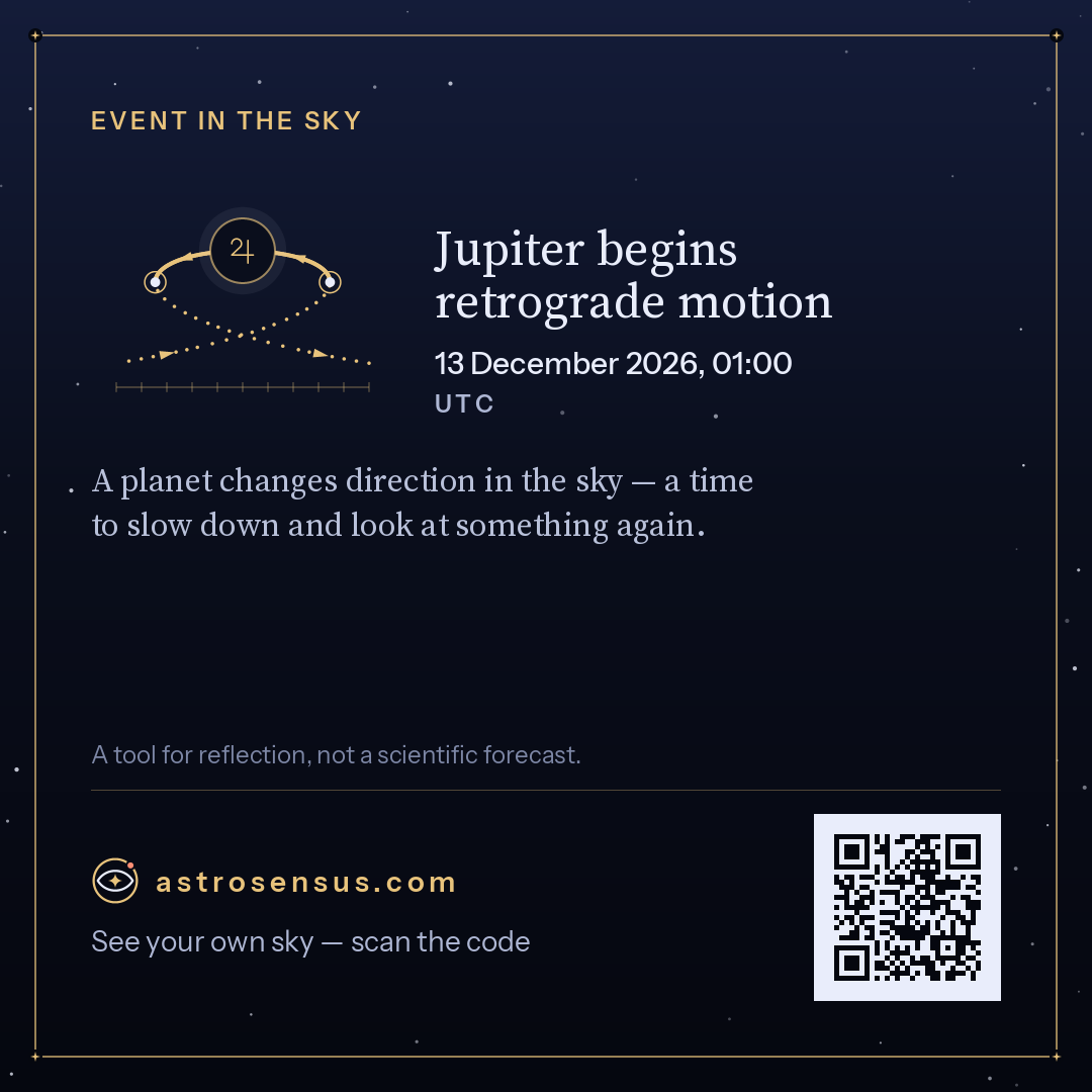 Event graphic “Jupiter begins retrograde motion”