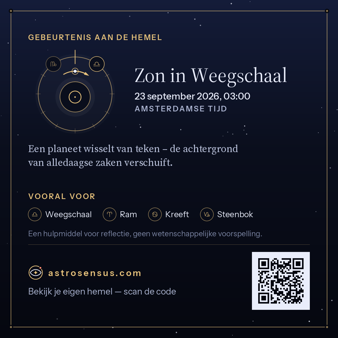 Afbeelding van de gebeurtenis “Zon in Weegschaal”