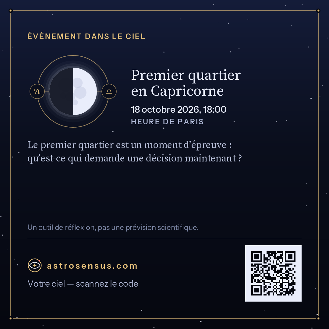Image de l’événement « Premier quartier en Capricorne »