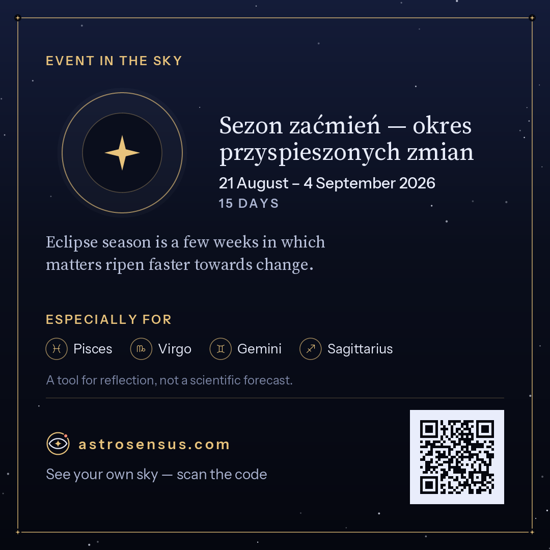 Event graphic “Sezon zaćmień — okres przyspieszonych zmian”