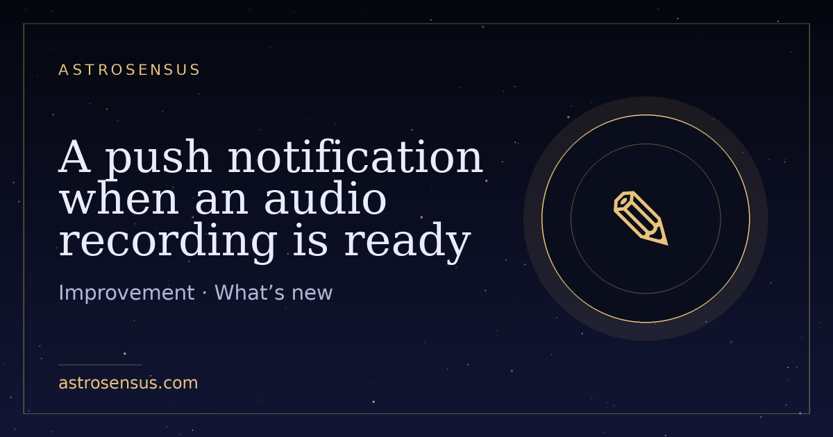 Cover of the entry: A push notification when an audio recording is ready