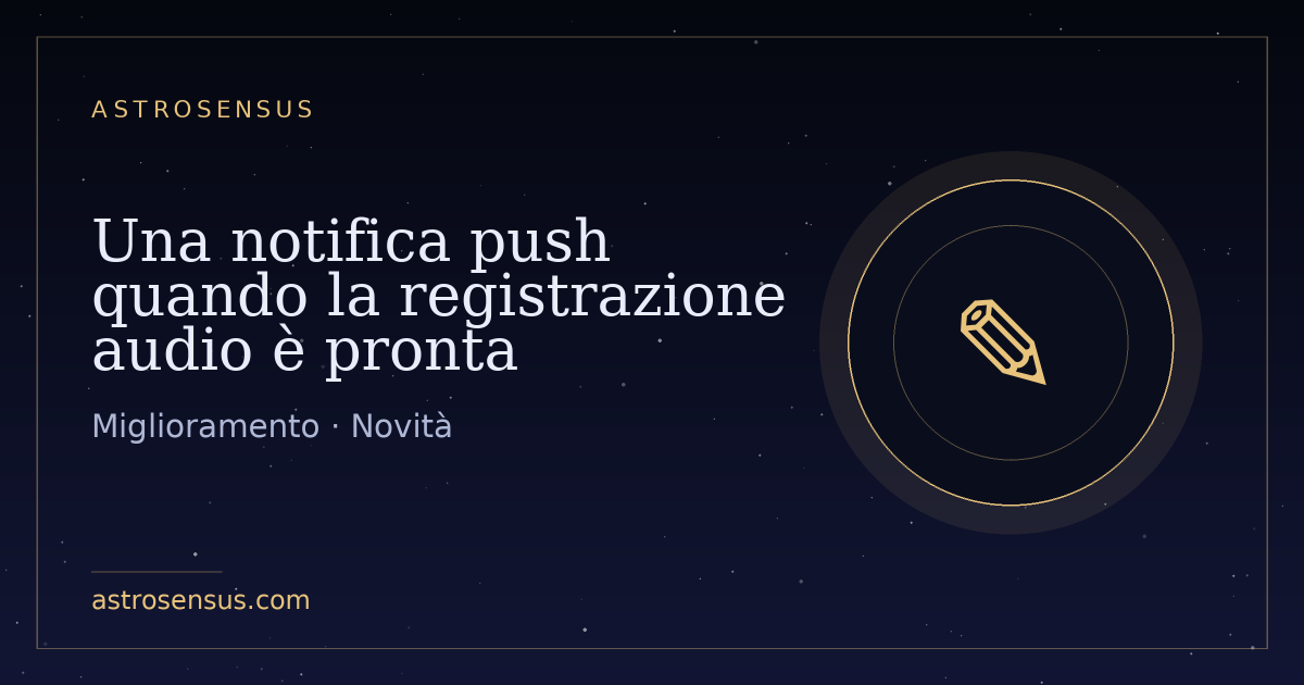 Copertina della voce: Una notifica push quando la registrazione audio è pronta
