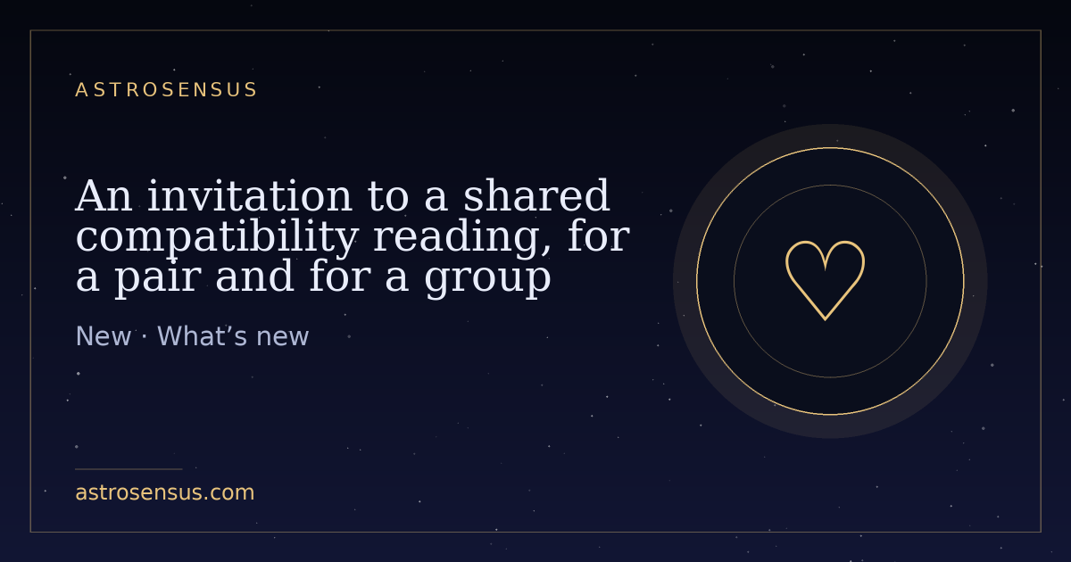 Cover of the entry: An invitation to a shared compatibility reading, for a pair and for a group