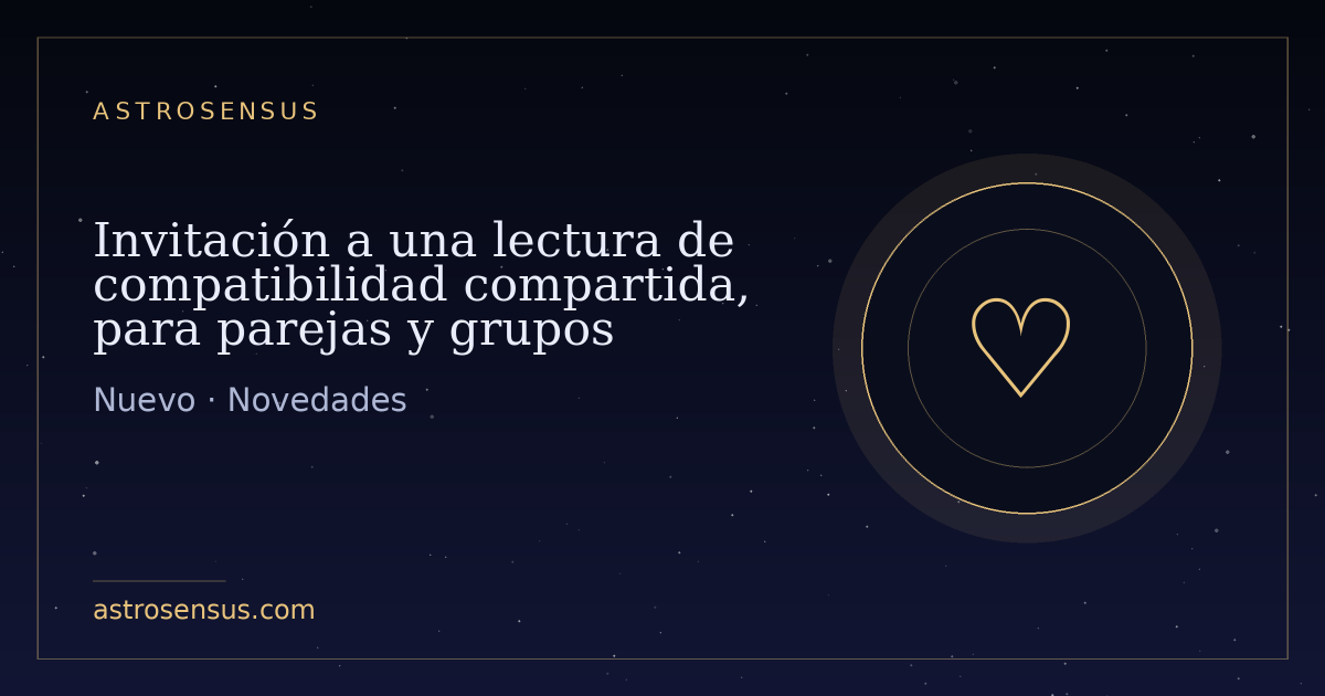 Portada de la entrada: Invitación a una lectura de compatibilidad compartida, para parejas y grupos
