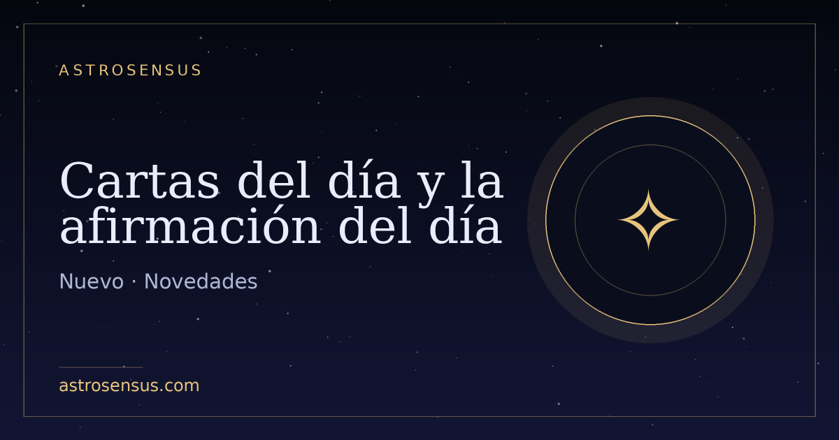 Portada de la entrada: Cartas del día y la afirmación del día