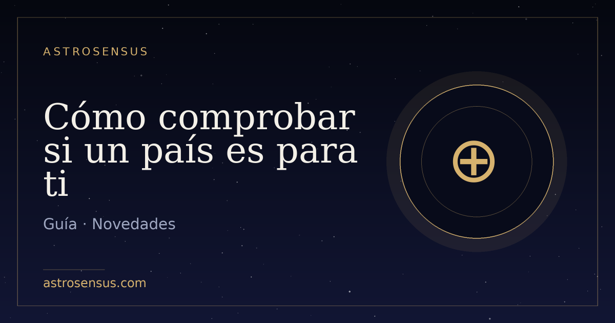 Portada de la entrada: Cómo comprobar si un país es para ti