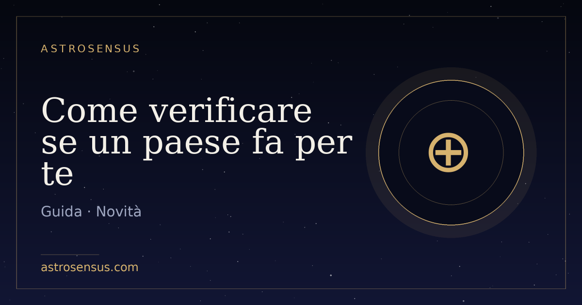 Copertina della voce: Come verificare se un paese fa per te