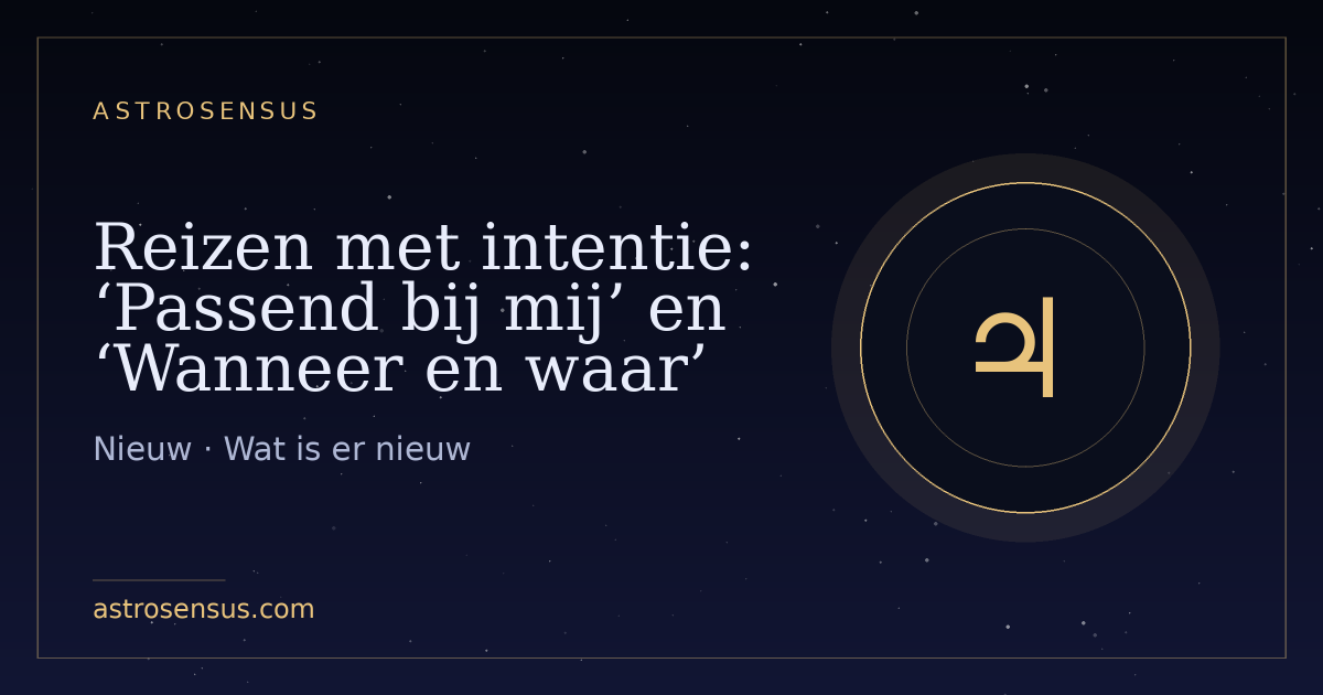 Omslag van het bericht: Reizen met intentie: ‘Passend bij mij’ en ‘Wanneer en waar’
