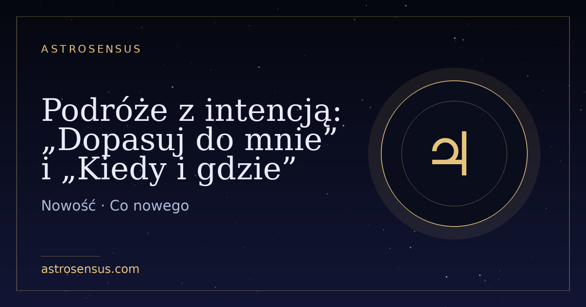 Okładka wpisu: Podróże z intencją: „Dopasuj do mnie” i „Kiedy i gdzie”
