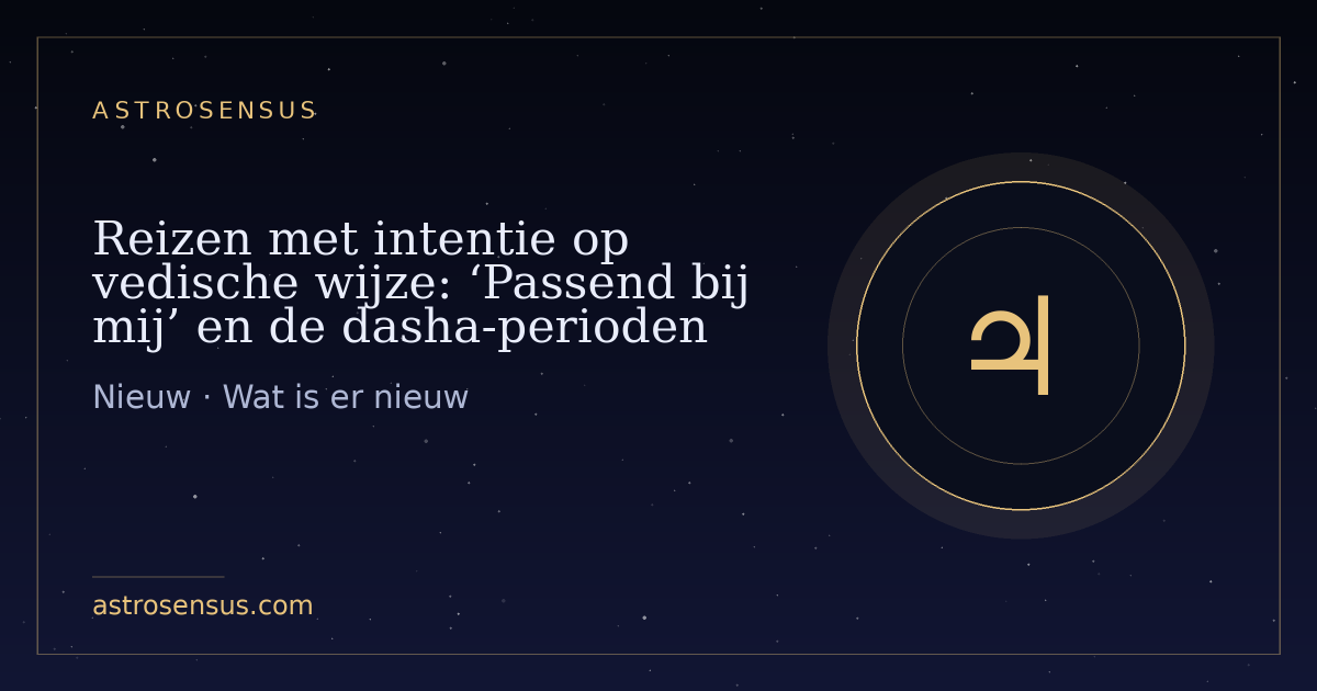 Omslag van het bericht: Reizen met intentie op vedische wijze: ‘Passend bij mij’ en de dasha-perioden