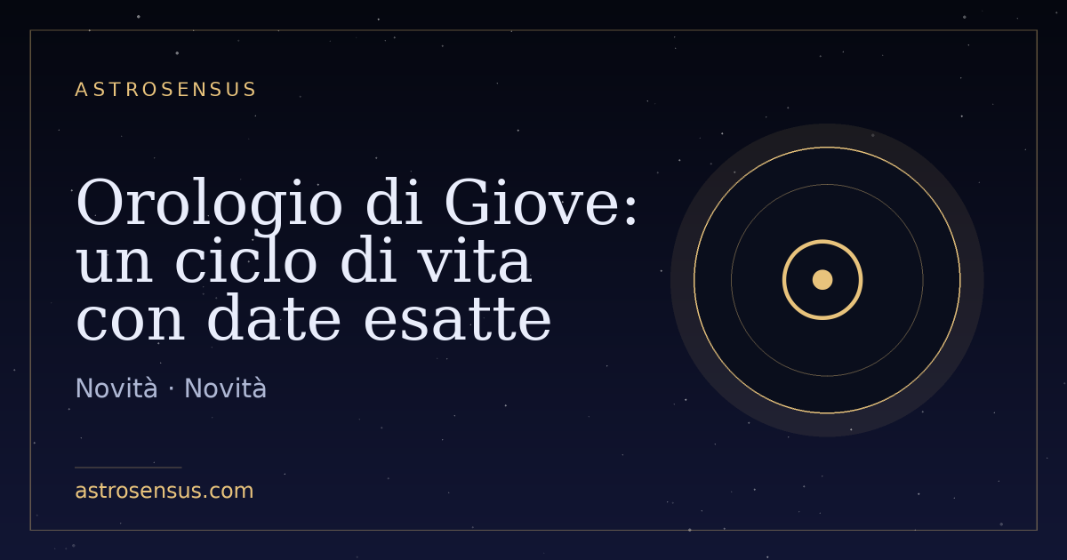 Copertina della voce: Orologio di Giove: un ciclo di vita con date esatte