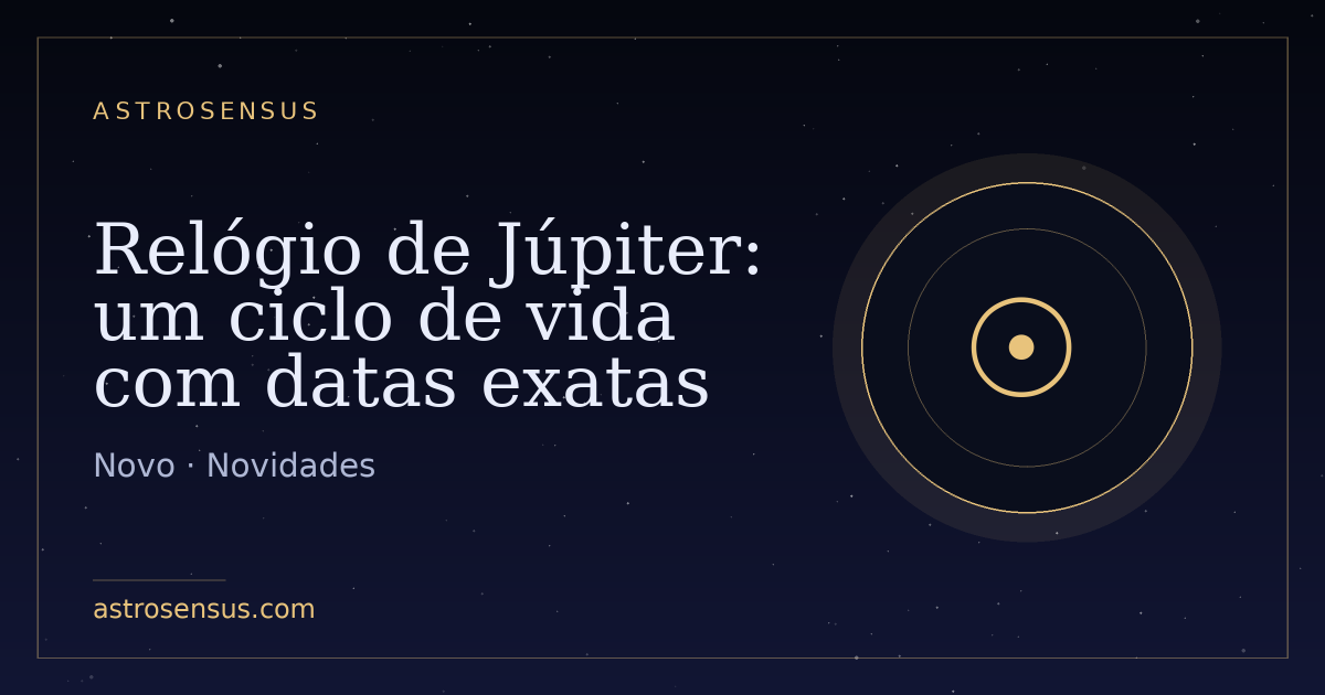 Capa da publicação: Relógio de Júpiter: um ciclo de vida com datas exatas