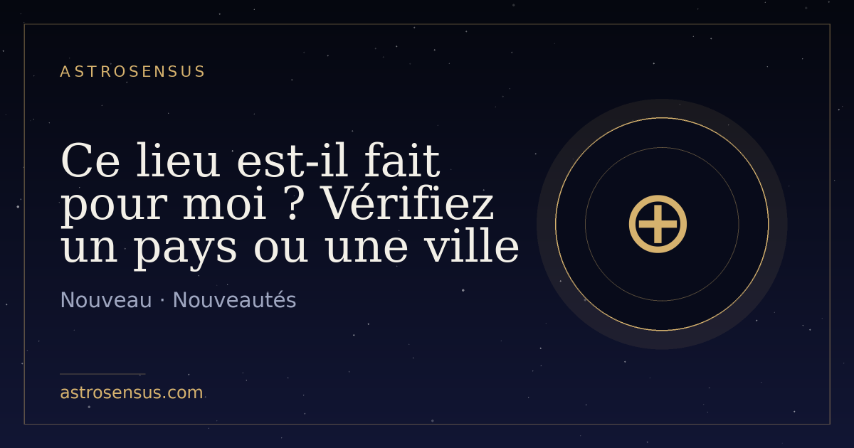 Couverture de l’entrée : Ce lieu est-il fait pour moi ? Vérifiez un pays ou une ville