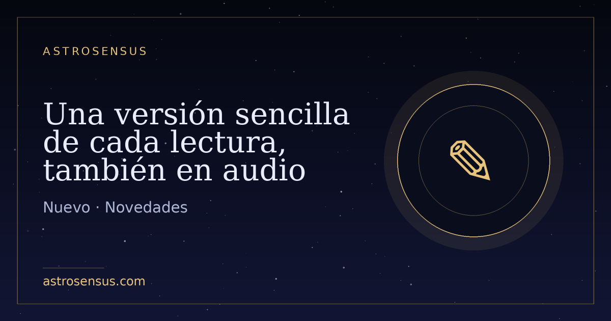 Portada de la entrada: Una versión sencilla de cada lectura, también en audio