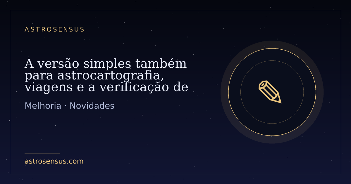 Capa da publicação: A versão simples também para astrocartografia, viagens e a verificação de lugar
