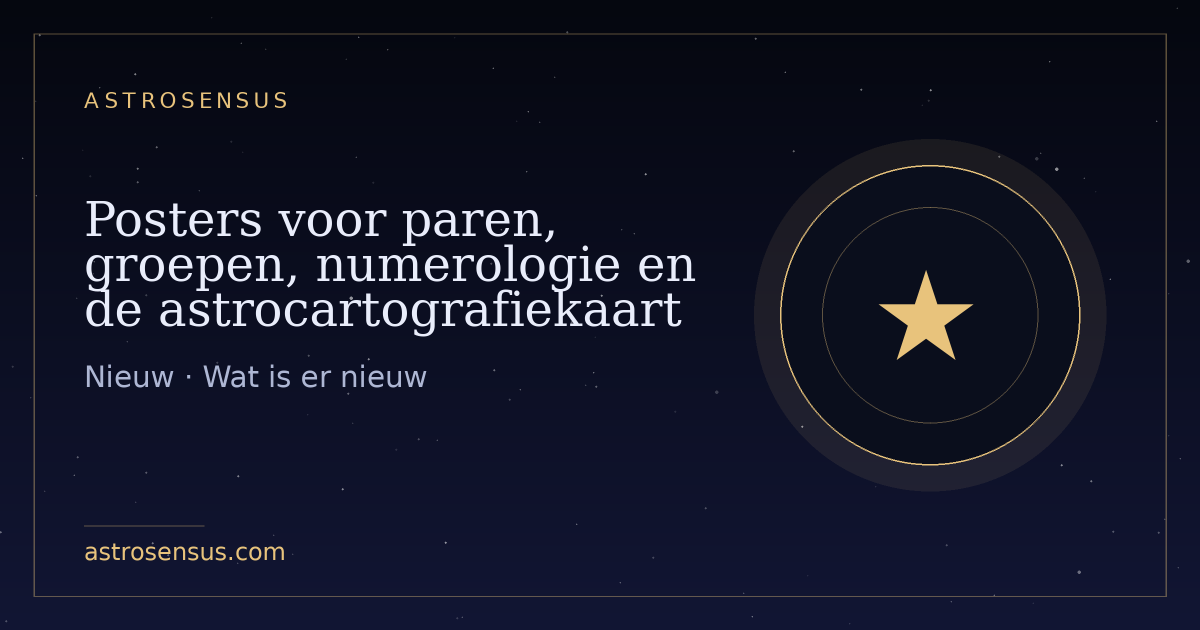 Omslag van het bericht: Posters voor paren, groepen, numerologie en de astrocartografiekaart
