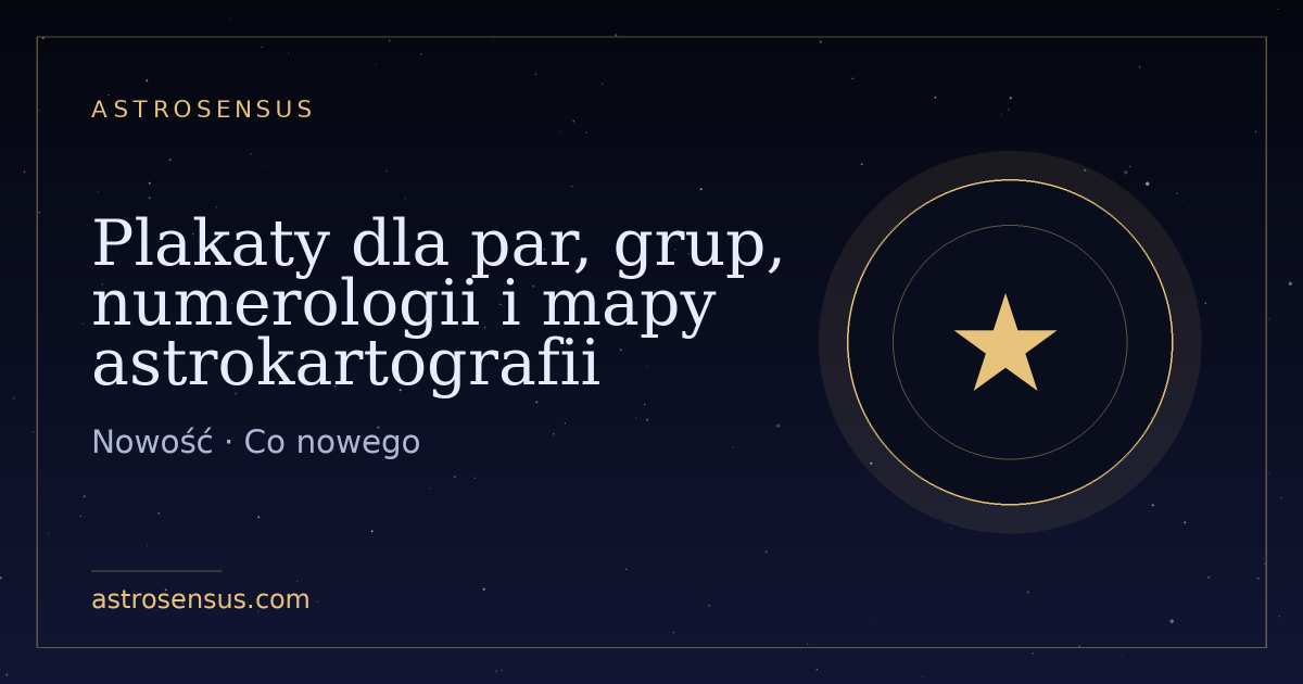 Okładka wpisu: Plakaty dla par, grup, numerologii i mapy astrokartografii