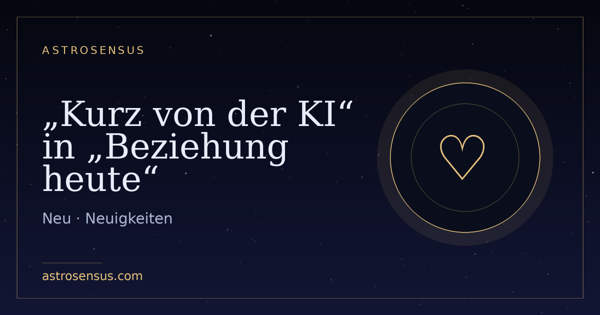 Titelbild des Eintrags: „Kurz von der KI“ in „Beziehung heute“