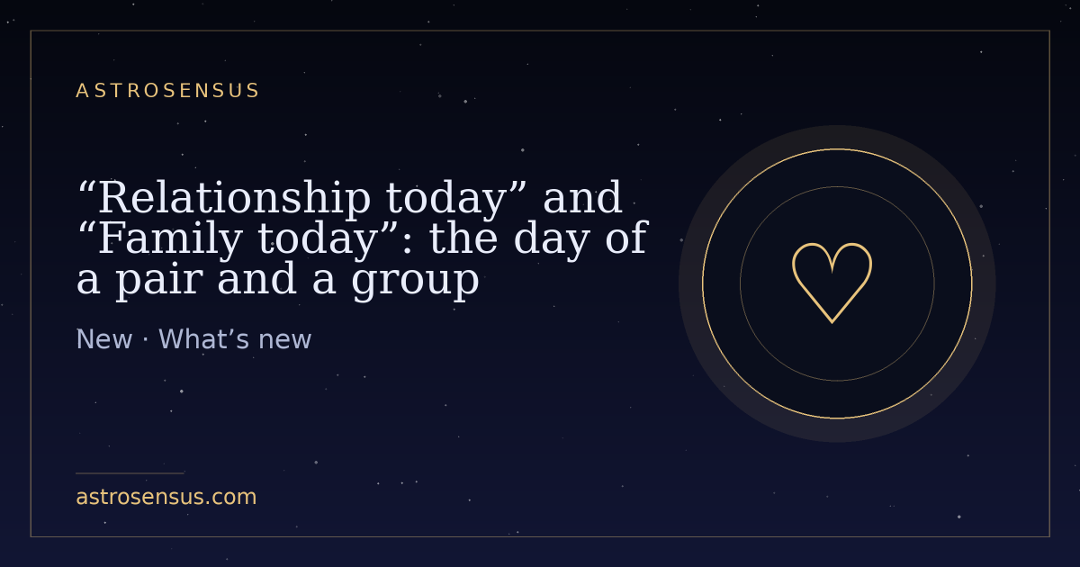 Cover of the entry: “Relationship today” and “Family today”: the day of a pair and a group
