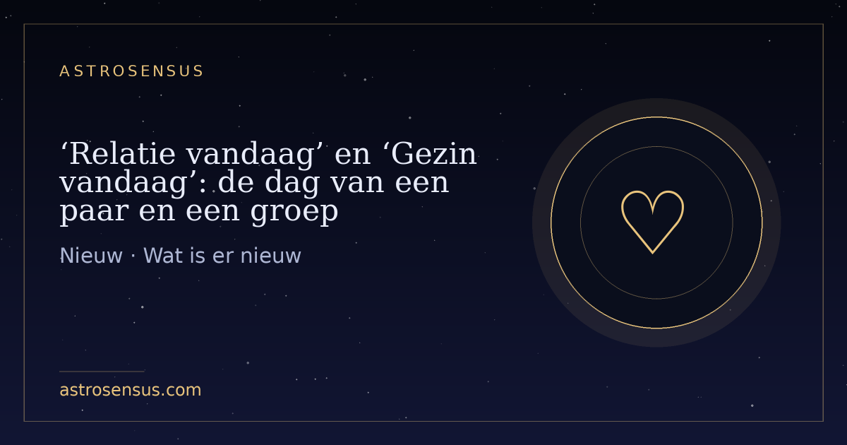 Omslag van het bericht: ‘Relatie vandaag’ en ‘Gezin vandaag’: de dag van een paar en een groep