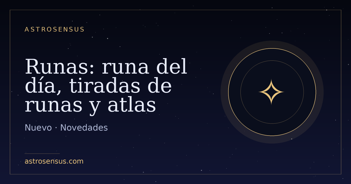 Portada de la entrada: Runas: runa del día, tiradas de runas y atlas