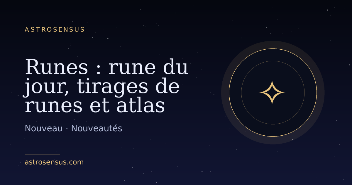 Couverture de l’entrée : Runes : rune du jour, tirages de runes et atlas