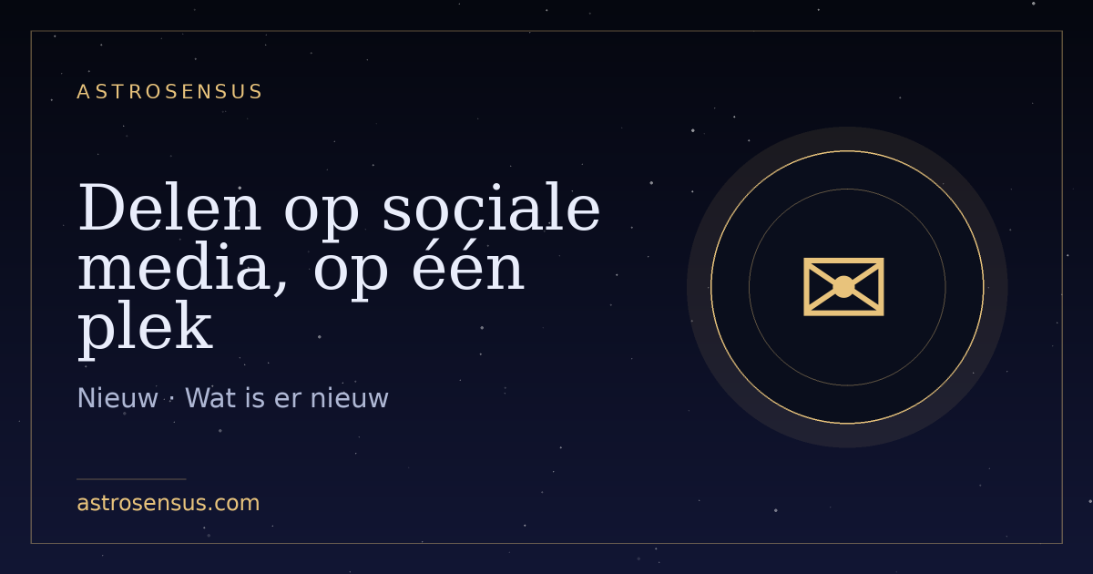 Omslag van het bericht: Delen op sociale media, op één plek