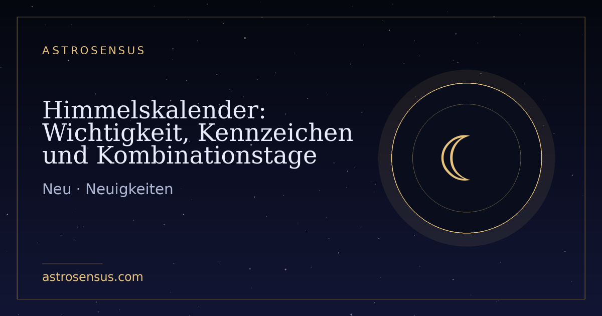 Titelbild des Eintrags: Himmelskalender: Wichtigkeit, Kennzeichen und Kombinationstage