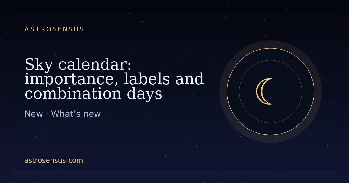 Cover of the entry: Sky calendar: importance, labels and combination days