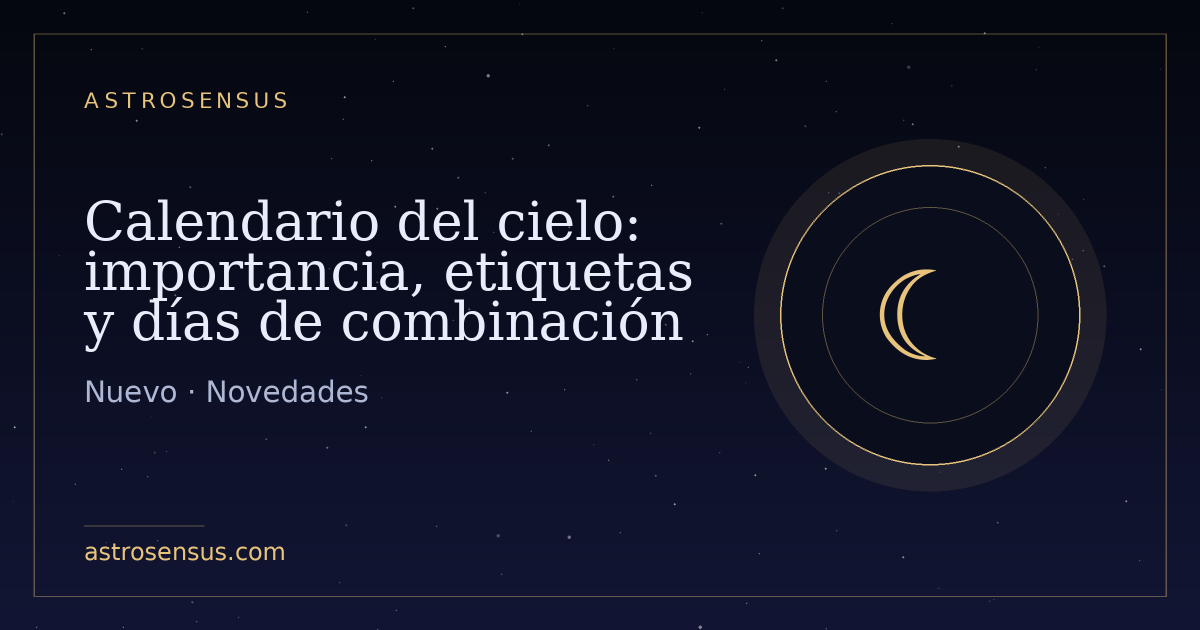 Portada de la entrada: Calendario del cielo: importancia, etiquetas y días de combinación