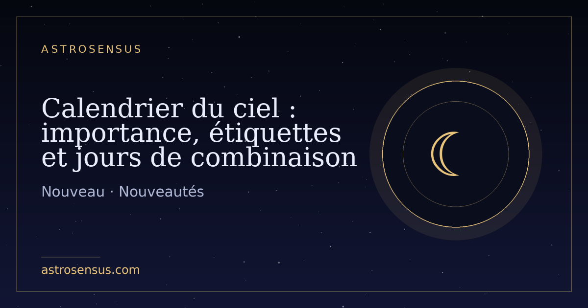 Couverture de l’entrée : Calendrier du ciel : importance, étiquettes et jours de combinaison