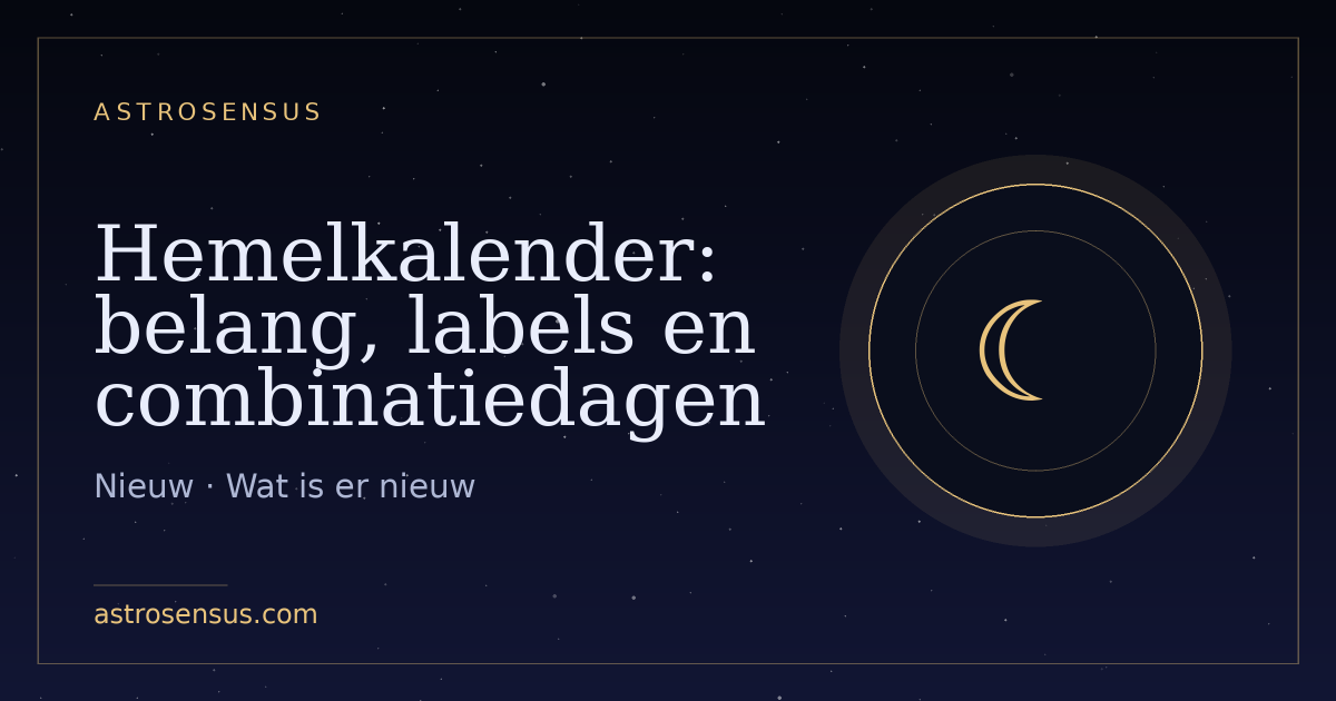 Omslag van het bericht: Hemelkalender: belang, labels en combinatiedagen