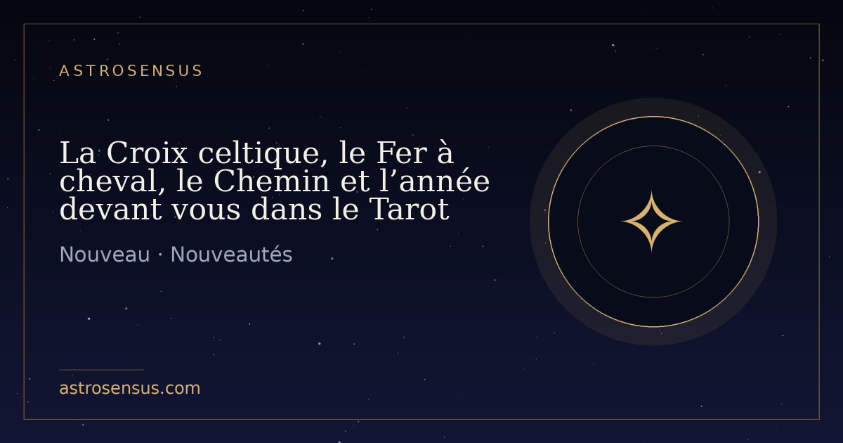 Couverture de l’entrée : La Croix celtique, le Fer à cheval, le Chemin et l’année devant vous dans le Tarot