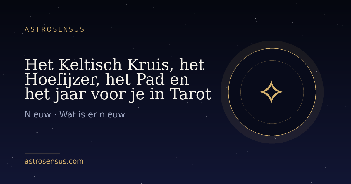 Omslag van het bericht: Het Keltisch Kruis, het Hoefijzer, het Pad en het jaar voor je in Tarot