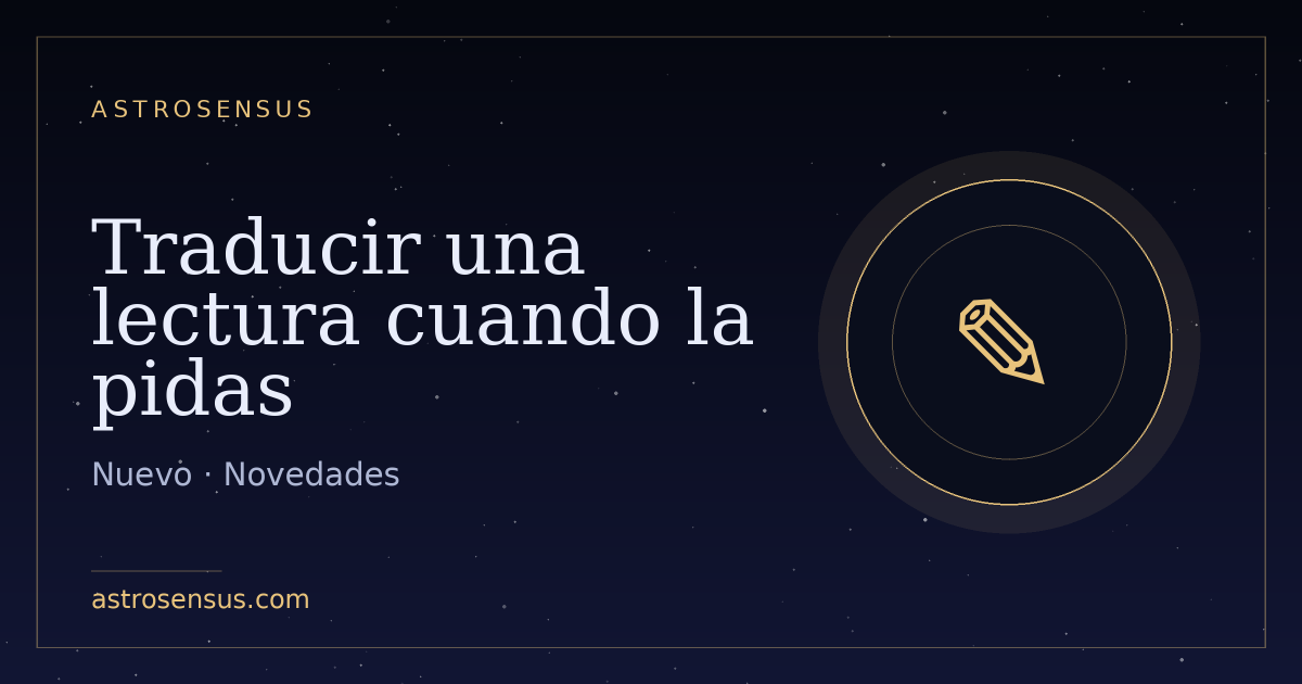 Portada de la entrada: Traducir una lectura cuando la pidas
