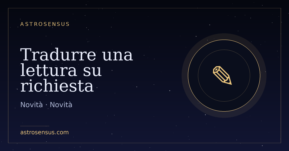 Copertina della voce: Tradurre una lettura su richiesta