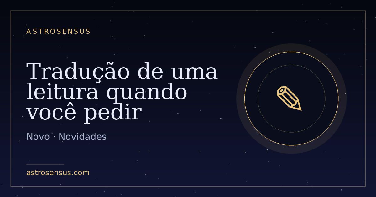 Capa da publicação: Tradução de uma leitura quando você pedir